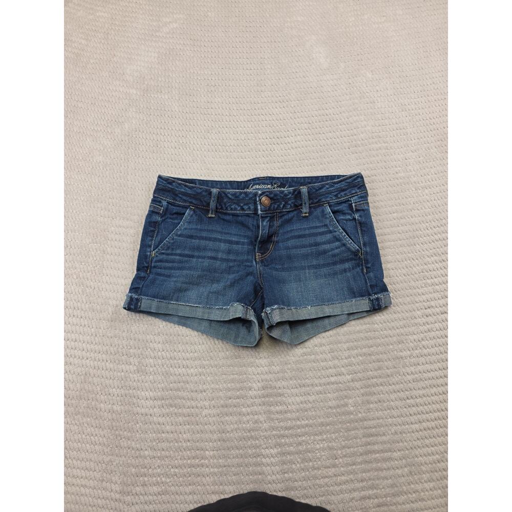 American Eagle Shorts Womens 10 Blue Jean Stretch Cuffed